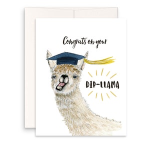 Diploma Llama High School Graduation Cards Funny College Graduation ...