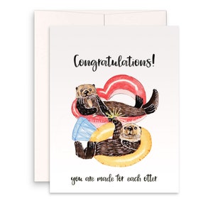 Significant Otter Funny Wedding Card For Friends - Congrats On Engagement Card Funny