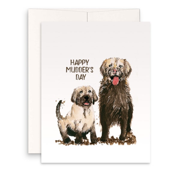 Mud Dog Mother's Day Card Funny - Happy Mother's Day Cards From The Dog - Golden Retriever Dog Mom Gifts