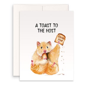Hamster A Toast To The Host - Shower Hostess Thank You Card Funny