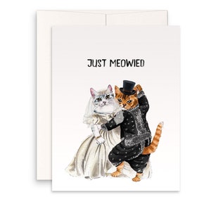 Cat Royal Wedding Card Funny - Just Married Couples First Dance