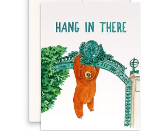 Grizzly Bear, Hang In There Bear, Struggle Is Real, Good Luck Card, Funny Encouragement Card, Positive Vibes Motivational Card, Exam