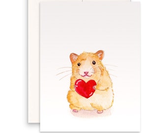 Hamster Anniversary Card For Boyfriend - Blank I Love You Card For Husband