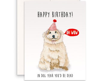 Samojeed Dog grappige 30e verjaardagskaart in hondenjaren zou je dood zijn
