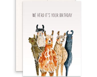 Funny Birthday Cards - llama Birthday Card For Friends, Alpaca Birthday Card Funny, Custom Birthday Card Personalized Gifts