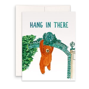 Grizzly Bear, Hang in There Bear, Struggle Is Real, Good Luck Card, Funny Encouragement Card, Positive Vibes Motivational Card, Examen