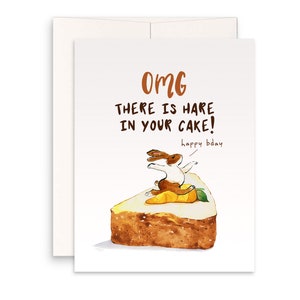 Bunny Carrot Cake Geburtstagskarte lustig - OMG Hase In Your Cake - Kid Birthday Gifts
