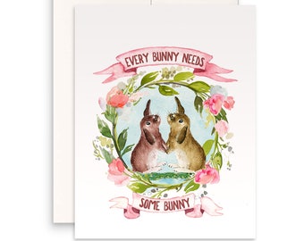 Bunny Love Easter Card For Husband - Every Bunny Needs Some Bunny