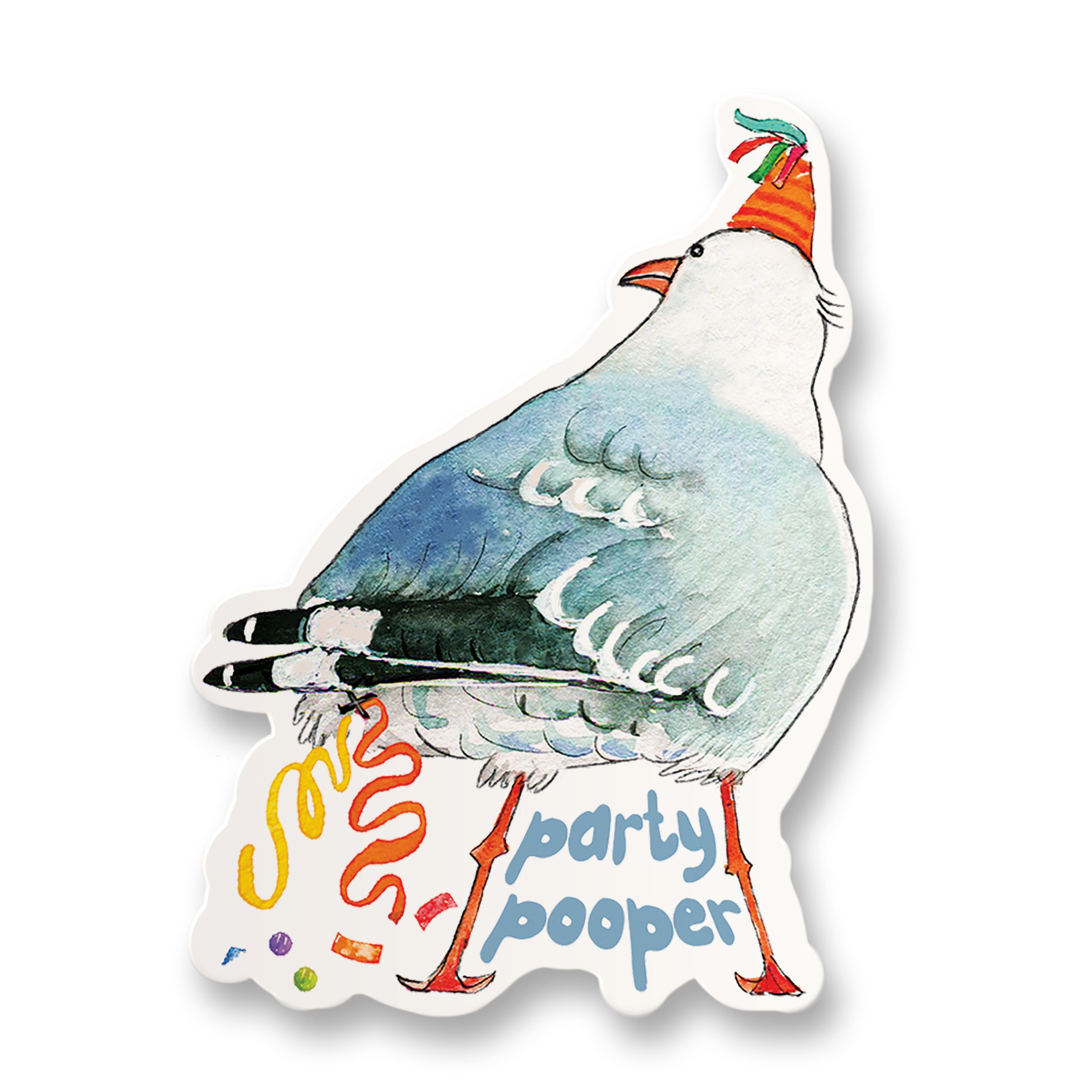 Party Pooper Seagull Poop Sticker for Friend - Summer Beach Bird Snarky ...