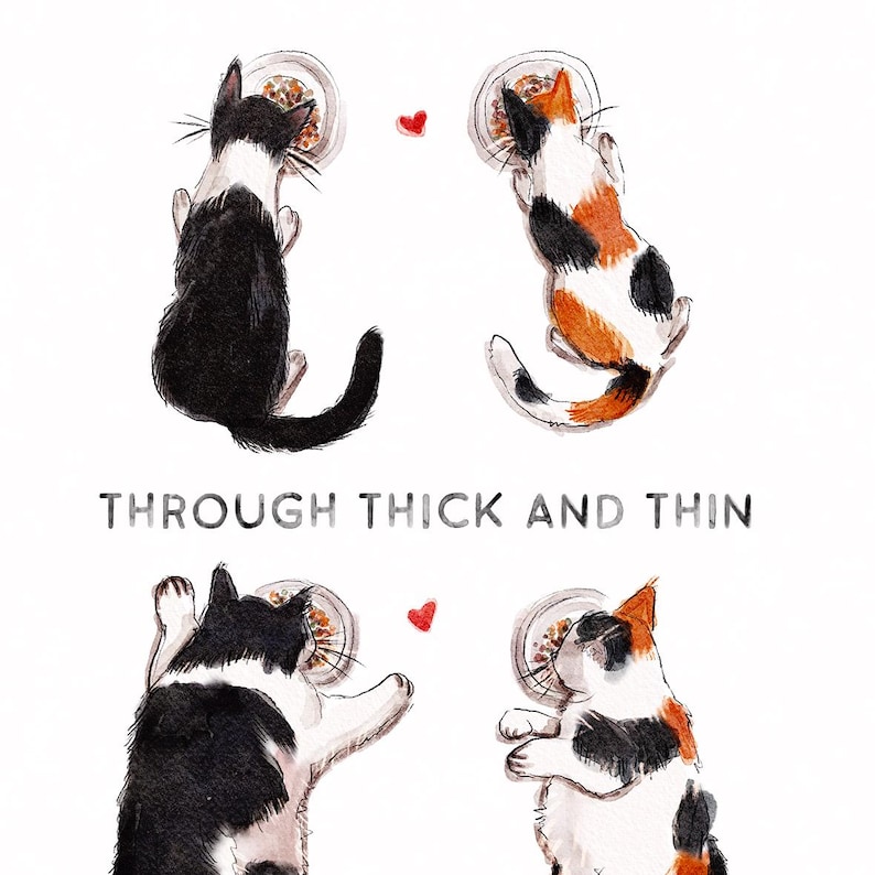 Through Thick And Thin Cat Funny Anniversary Card For Husband - Cats I Love You Card For Boyfriend - Funny Valentines Day Card For Boyfriend image 4
