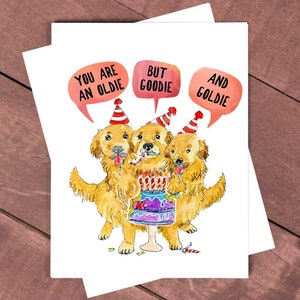 Cerberus Golden Retriever Alter Hund Geburtstagskarte