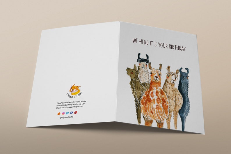 Funny Birthday Cards llama Birthday Card For Friends, Alpaca Birthday Card Funny, Custom Birthday Card Personalized Gifts image 6