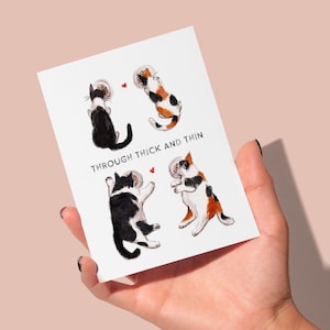 Through Thick And Thin Cat Funny Anniversary Card For Husband - Cats I Love You Card For Boyfriend - Funny Valentines Day Card For Boyfriend image 3