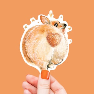 Sticker fesses Love Corgi - Stickers imperméables rigolos pour les amoureux des corgi - Stickers mignons chien corgi - Liyana Studio