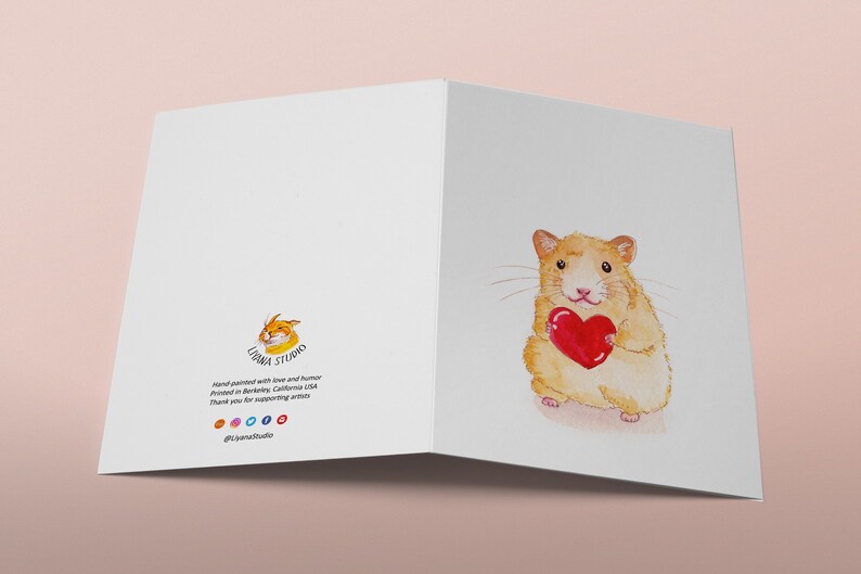 Hamster Anniversary Card For Boyfriend Blank I Love You Card For Husband image 4