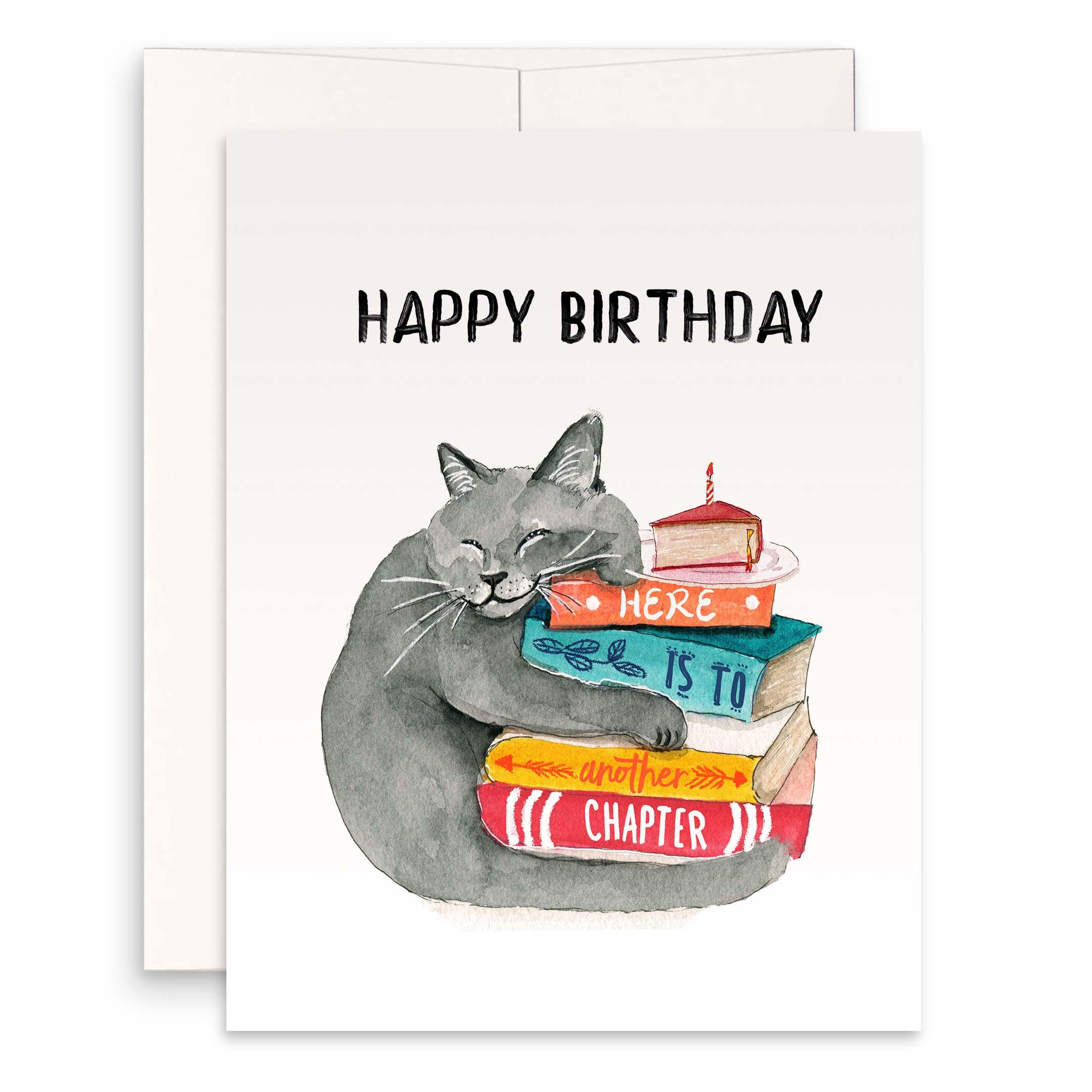 Greeting Card Cute Blue British Shorthair Cat Lover Floral Pet - Groceries - View #4