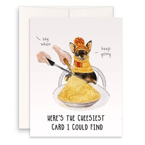 Käse Chihuahua Hund Valentinstag Karte für Ihn - Cheesy Lustige Liebeskarte für Mann - Lustige Grußkarten handmade By Liyana Studio