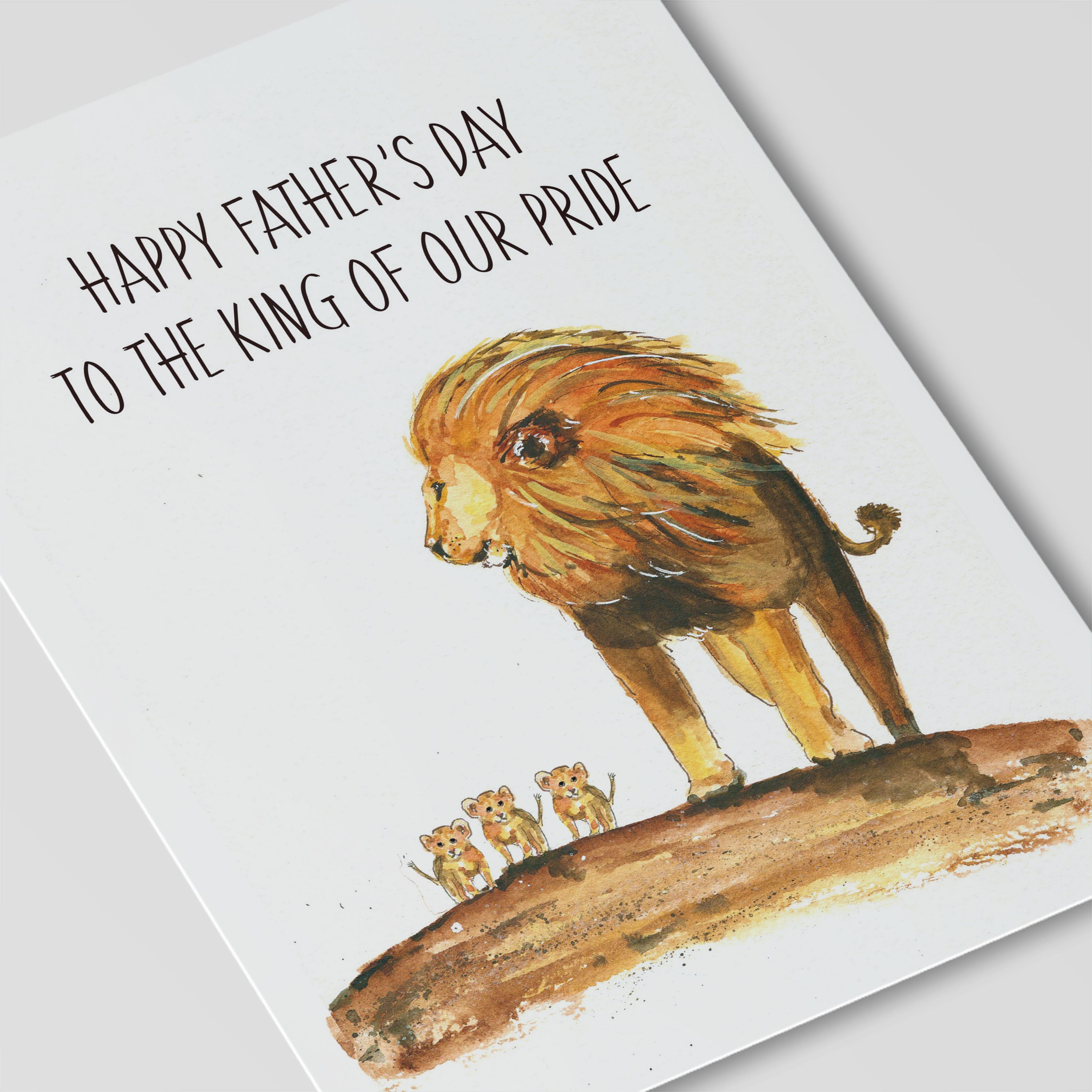 Lion Dad Card Happy Father's Day Card Lion King Card For | Etsy