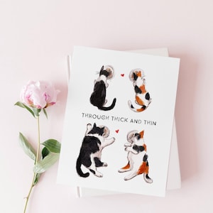 Through Thick And Thin Cat Funny Anniversary Card For Husband - Cats I Love You Card For Boyfriend - Funny Valentines Day Card For Boyfriend image 5