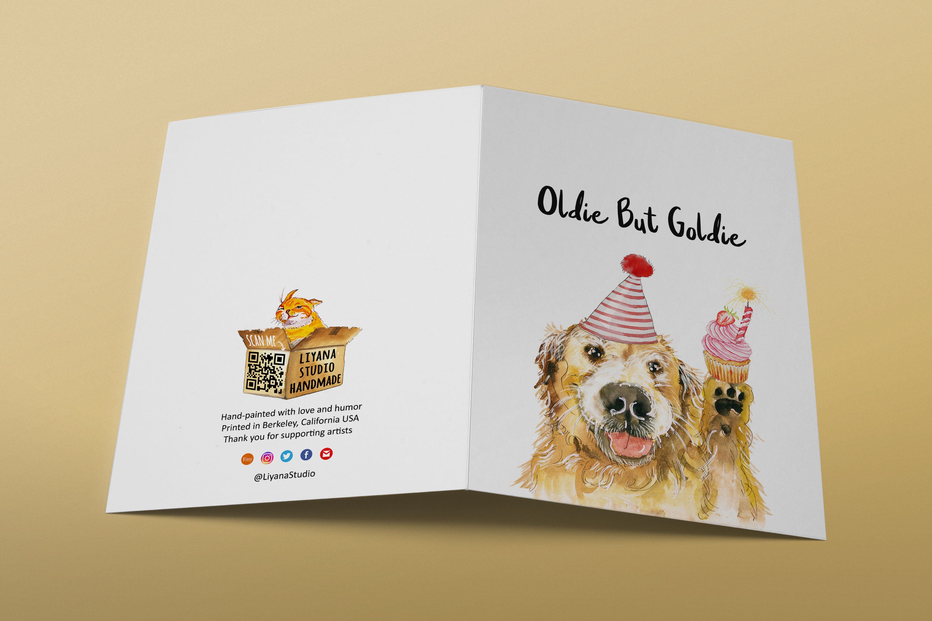 Golden Oldie' Golden Retriever Birthday Card