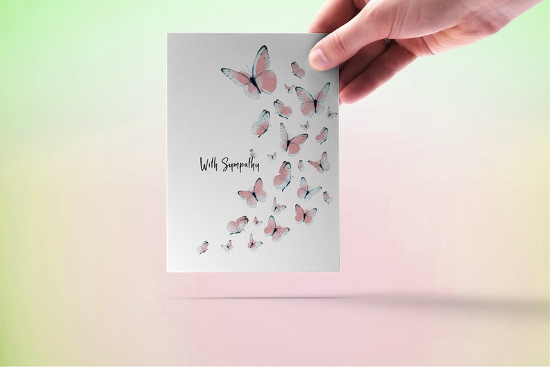 Butterfly With Sympathy Card - Thinking of You Card - Etsy
