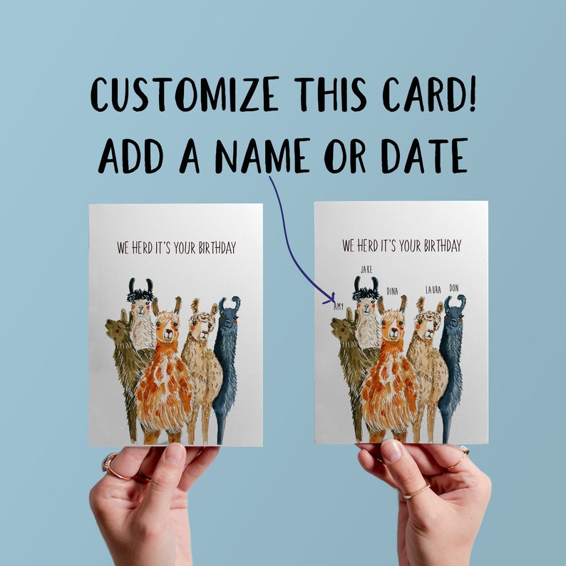 Funny Birthday Cards llama Birthday Card For Friends, Alpaca Birthday Card Funny, Custom Birthday Card Personalized Gifts Personalized