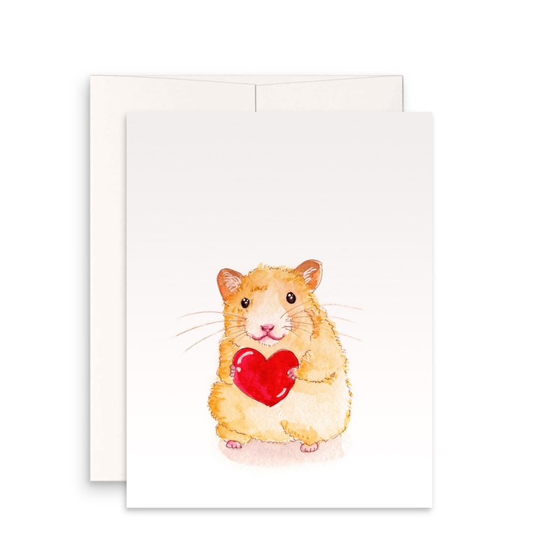 Hamster Anniversary Card For Boyfriend Blank I Love You Card For Husband image 1