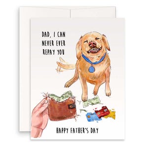 Hund Vatertagskarte von Tochter Sohn - Ich kann Sie nie zurückzahlen - Papa Geschenke für Hundeliebhaber - Liyana Studio Handgemachte Grußkarte