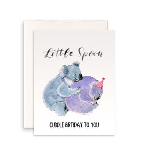 Knuffel Koala verjaardagskaart voor kleine lepel - leuke verjaardagskaart voor vriend - man verjaardagscadeau van vrouw