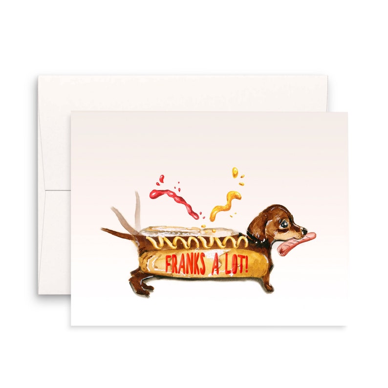 Dachshund Funny Thank You Cards Set Franks A Lot Wiener Dog Frank You image 1