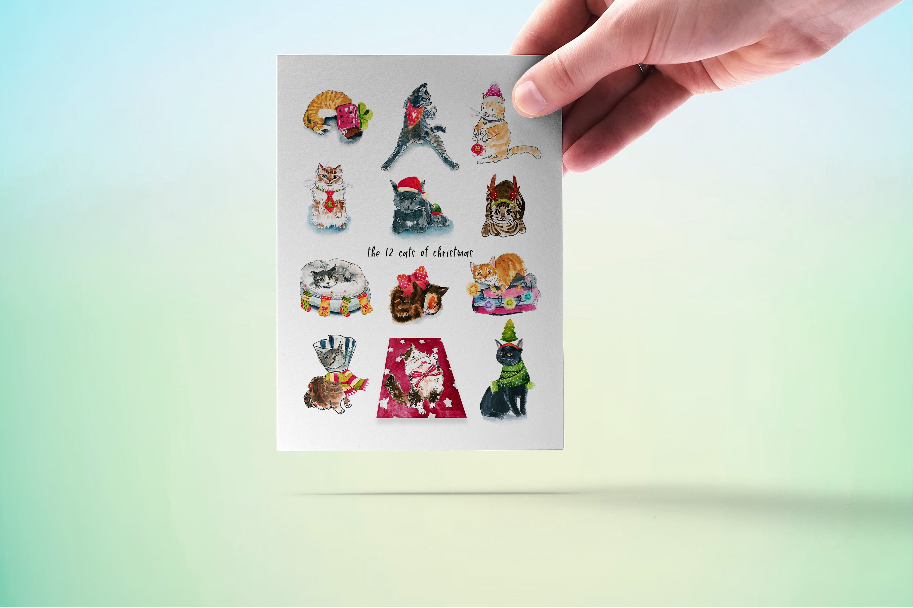 Funny Cat Christmas Cards 12 Days of Christmas for Cat - Etsy UK
