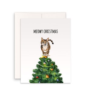 Funny Christmas Card Set Cats - Holiday Cards Set for Cat Lovers ...