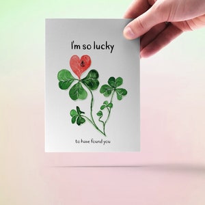 Lucky Clovers Valentines Card For Boyfriend I'm So Lucky To Have Found You Galentines Day Card For Best Friend Friendship Gifts image 7