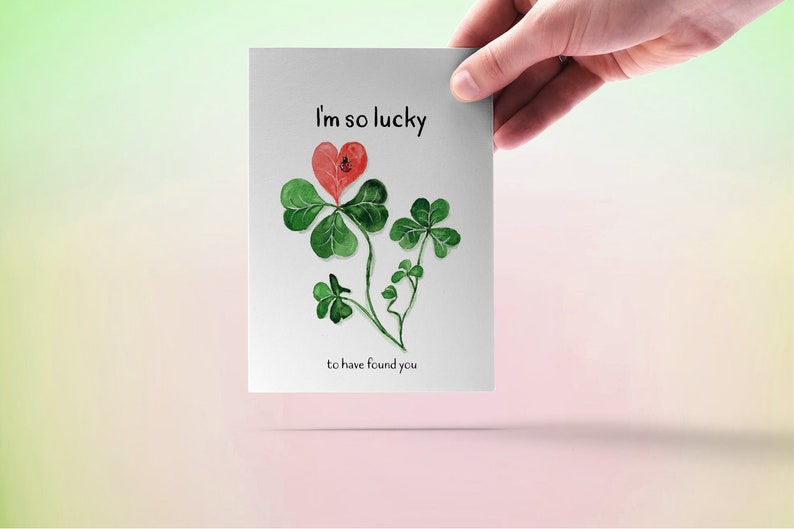 Lucky Clovers Valentines Card For Boyfriend I'm So Lucky To Have Found You Galentines Day Card For Best Friend Friendship Gifts image 7