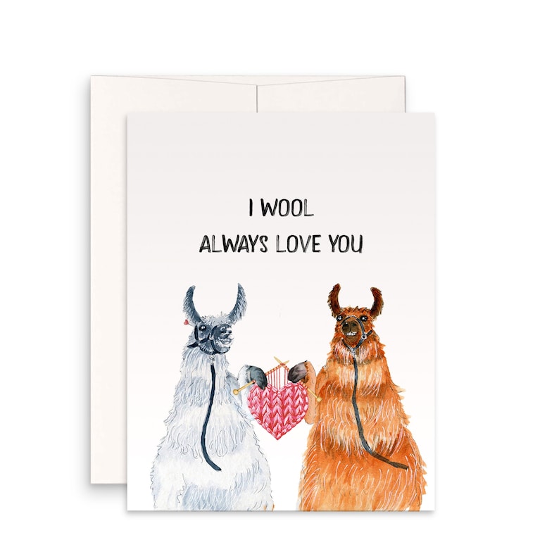 Carte d'anniversaire de 7e anniversaire en laine de lamas pour mari - Je t'aime toujours en laine - Cartes d'anniversaire amusantes pour lui Original
