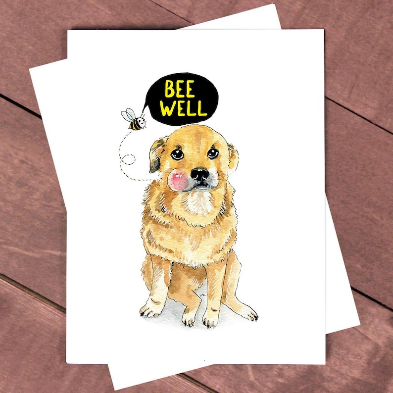 Get Well Soon Card Funny Golden Retriever Dog Greeting Card Feel Better Card Funny Get Well Card Get Better Golden Retriever Card Sympathy