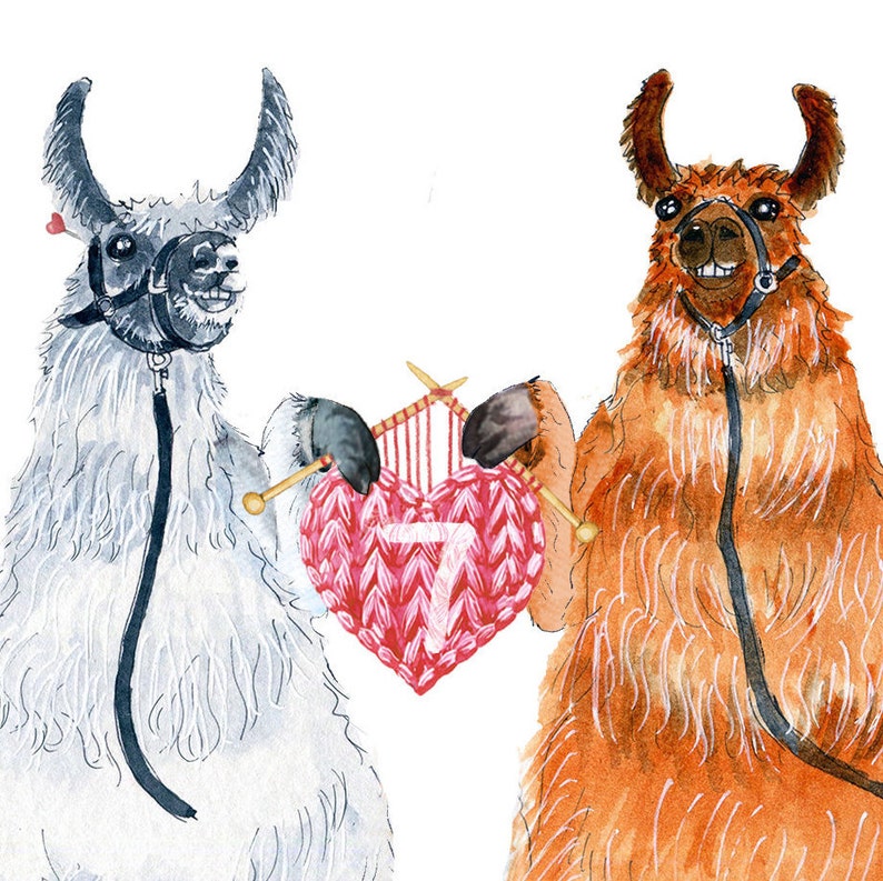 Llamas 7th Wool Anniversary Card For Husband I Wool Always Love You Funny Anniversary Cards For Him 7 Year Anniversary