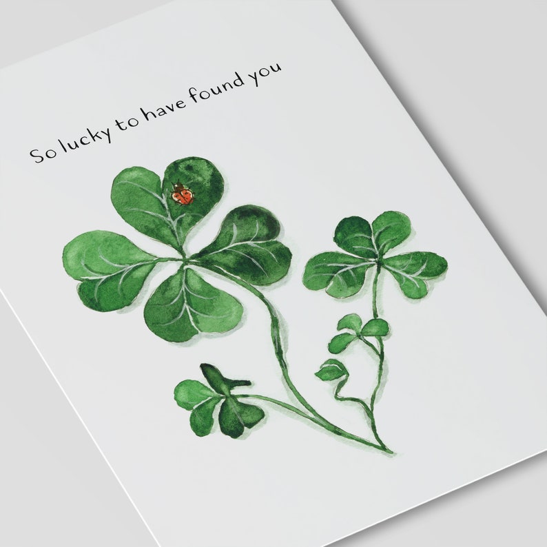 Lucky Clovers Valentines Card For Boyfriend I'm So Lucky To Have Found You Galentines Day Card For Best Friend Friendship Gifts image 5