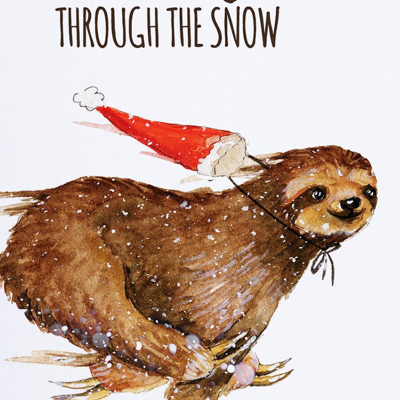 Sloth Christmas Card 