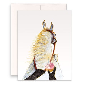 Cartes d'anniversaire de cheval pour elle - Cadeaux équestres pour les amoureux des chevaux - Liyana Studio Carte de voeux faite à la main