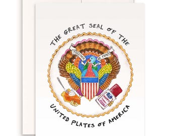 Great Seal of Turkey Card – Funny Thanksgiving Greeting Card - Handmade By Liyana Studio Greetings