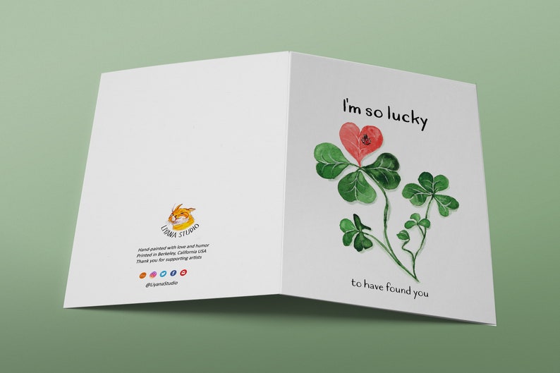 Lucky Clovers Valentines Card For Boyfriend I'm So Lucky To Have Found You Galentines Day Card For Best Friend Friendship Gifts image 6