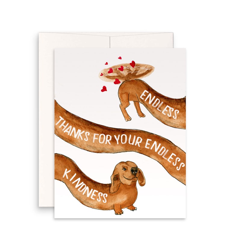 Wiener Dog Funny Thank You Cards Pack Endless Thanks For Kindness Gift image 1