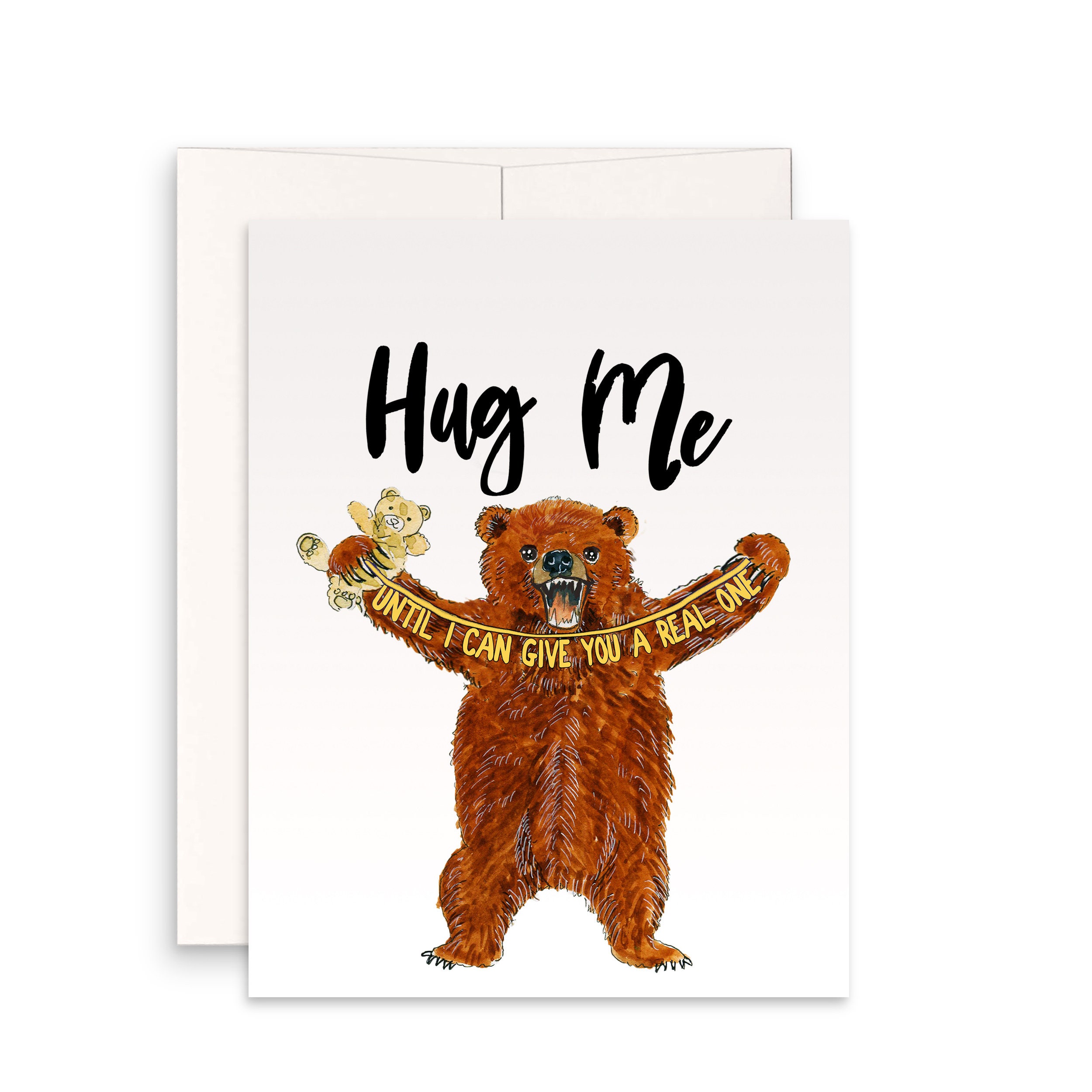 Quarantine Grizzly Bear Hug Card - Thinking of You Gift - Etsy