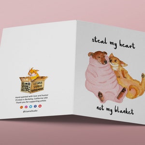 Blanket Thief Funny Anniversary Card For Boyfriend Funny Valentines Day Card For Girlfriend Dog Lover Valentines Gift image 6