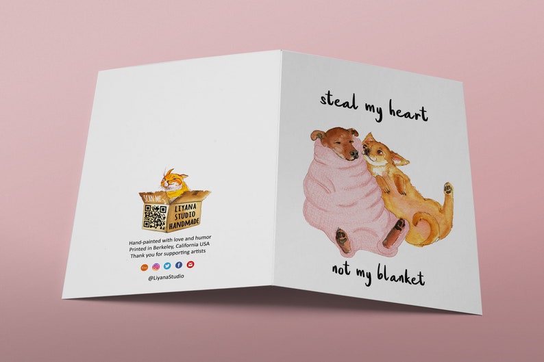 Blanket Thief Funny Anniversary Card For Boyfriend Funny Valentines Day Card For Girlfriend Dog Lover Valentines Gift image 6