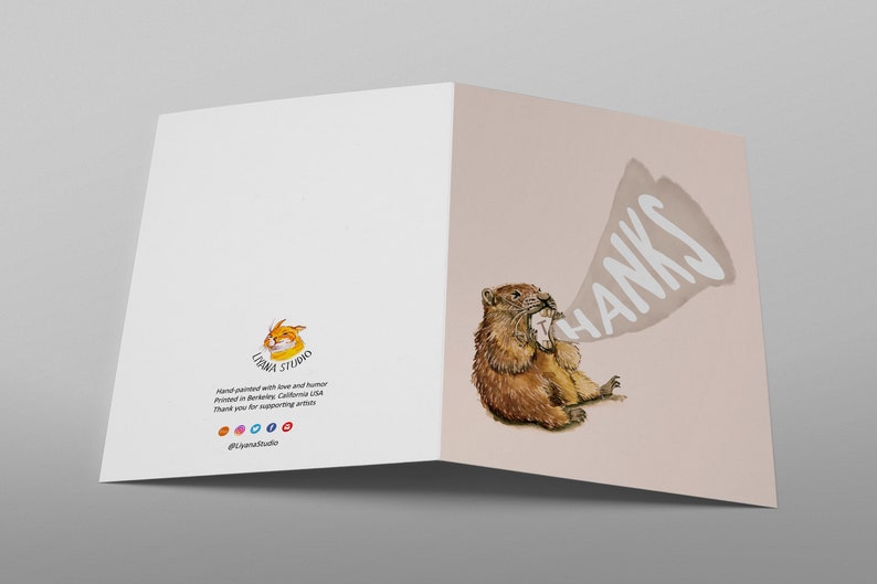 screaming marmot thank you cards funny meme cards for