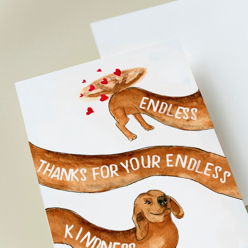 Wiener Dog Funny Thank You Cards Pack Endless Thanks For Kindness Gift image 5