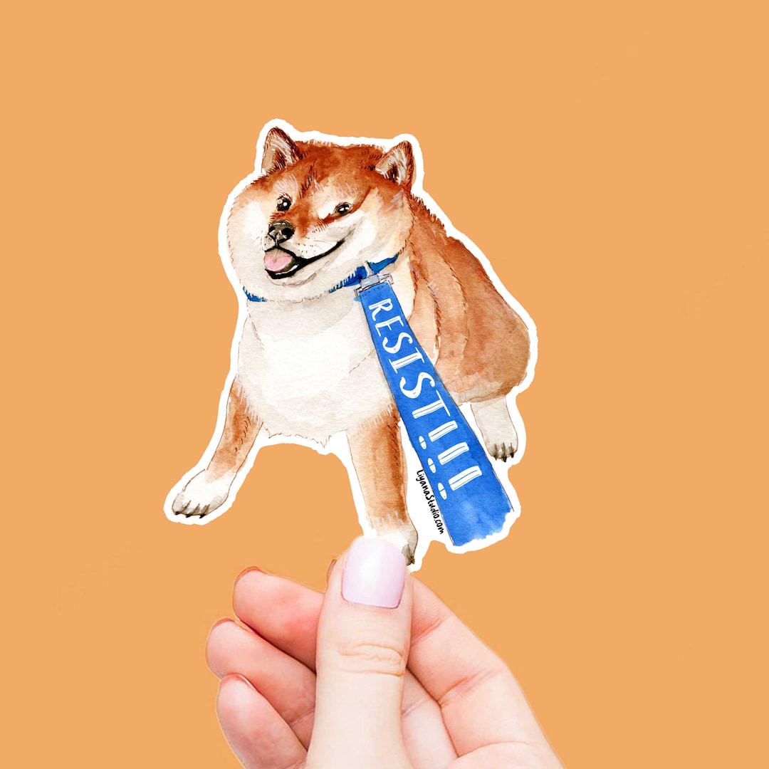 Dog Resist Sticker - Shiba Inu Dogs Funny Waterproof Stickers - Etsy