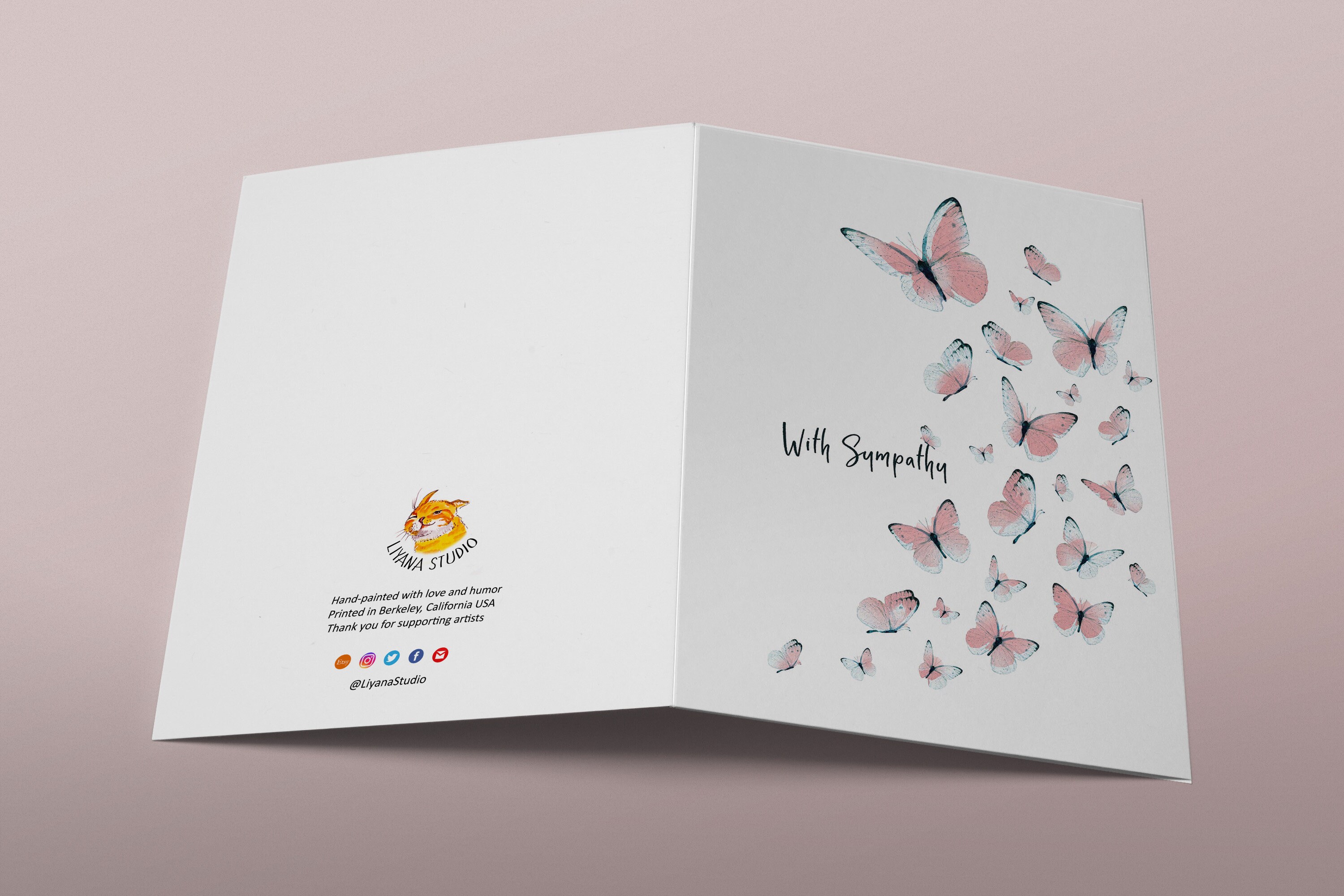 Butterfly With Sympathy Card - Thinking of You Card - Etsy